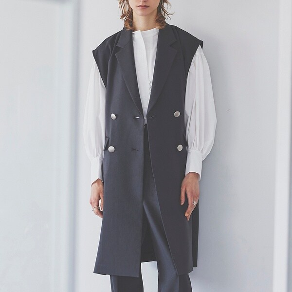 エウクレイド（EUCLAID）/【雑誌掲載】ダブルボタンロングジレ