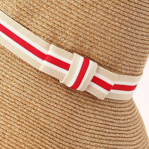 アトレナ（ATRENA）/【春夏】洗えて！たためる！ストライプリボンキャペリン アトレナ（ATRENA）/【春夏】洗えて！たためる！ストライプリボン