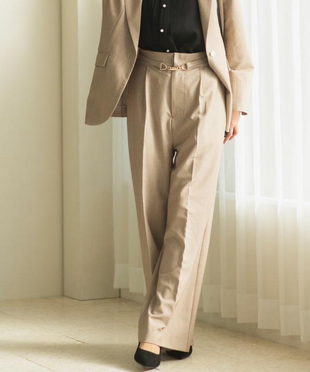 セレン（CELEN）/2025SS新作【洗濯機洗い/トールサイズ】ビット付きセミワイドパンツ