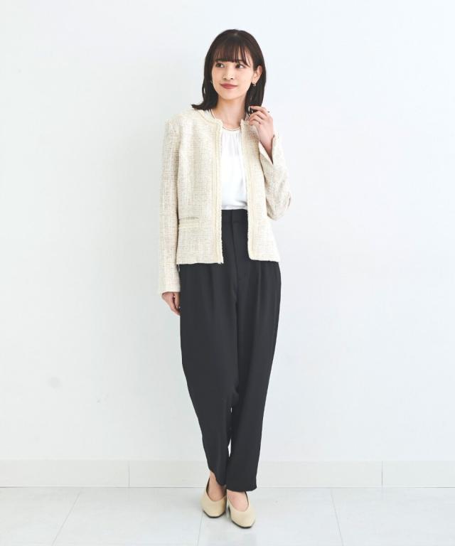 リブルーム（Rebloom）/【セットアップ】ツイードジャケット・タックパンツ 2点セット リブルーム（Rebloom）/【セットアップ】ツイードジャケット・タック