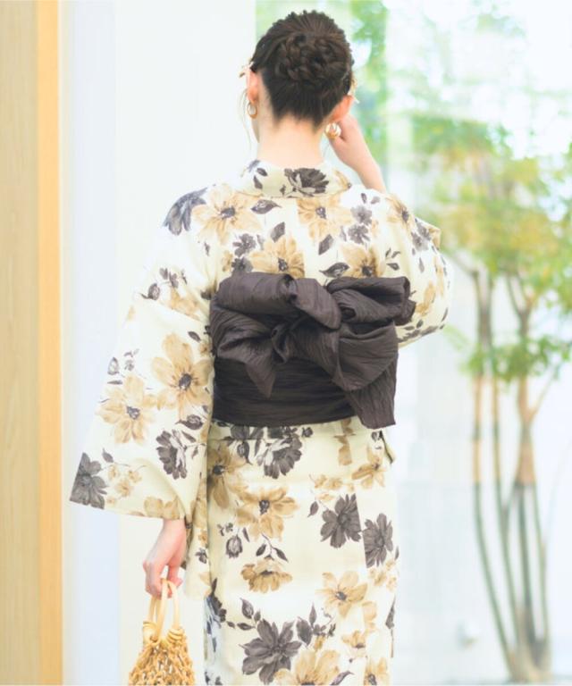 セレン（CELEN）/浴衣4点セット 色香花 (浴衣 兵児帯 腰紐2本)