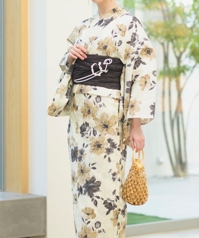 セレン（CELEN）/浴衣4点セット 色香花 (浴衣 兵児帯 腰紐2本)