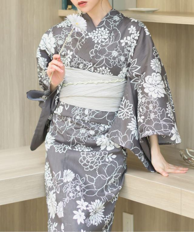 セレン（CELEN）/浴衣4点セット 菊芍優音 (浴衣 兵児帯 腰紐2本)