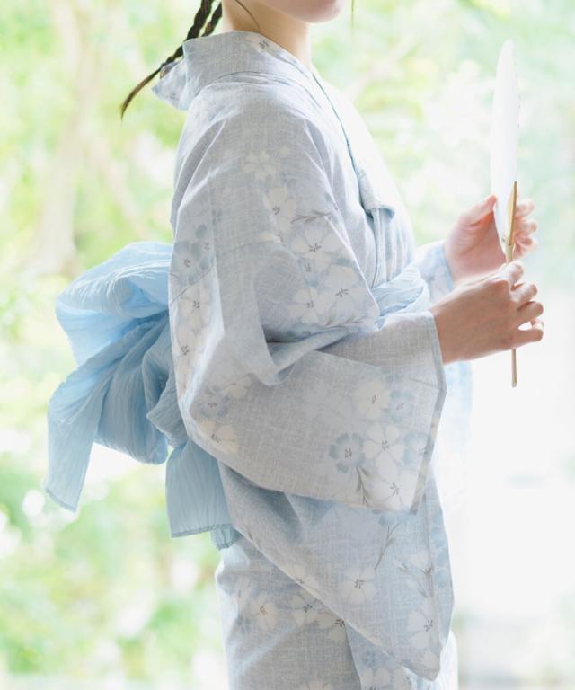 リブルーム（Rebloom）/浴衣4点セット 水涼撫子 (浴衣 兵児帯 腰紐2本