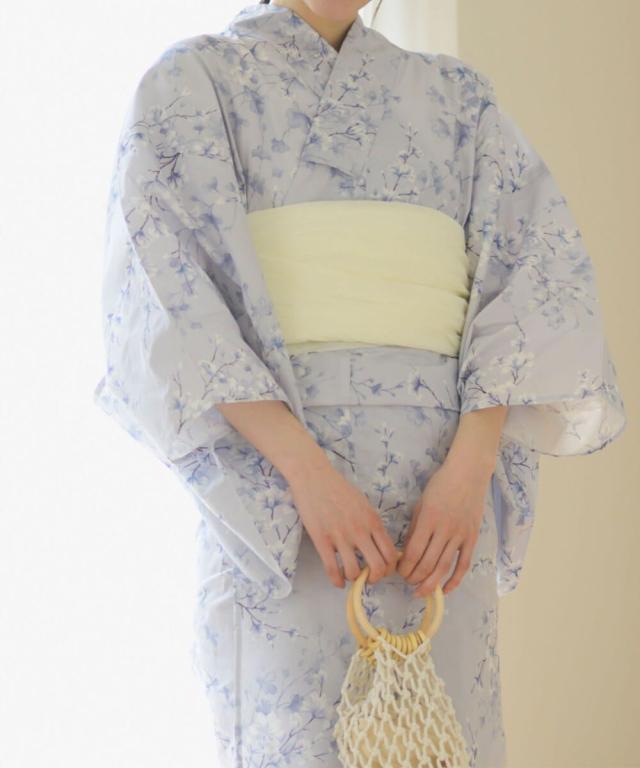 リブルーム（Rebloom）/浴衣4点セット 木蓮雲隠れ (浴衣 兵児帯 腰紐2本)