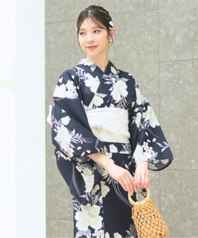 セレン（CELEN）/下駄つき浴衣5点セット ゆらめき牡丹 (浴衣 兵児帯