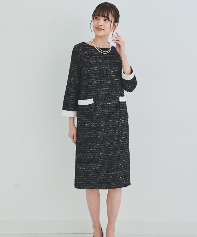 リブルーム（Rebloom）/バイカラーツイードワンピース