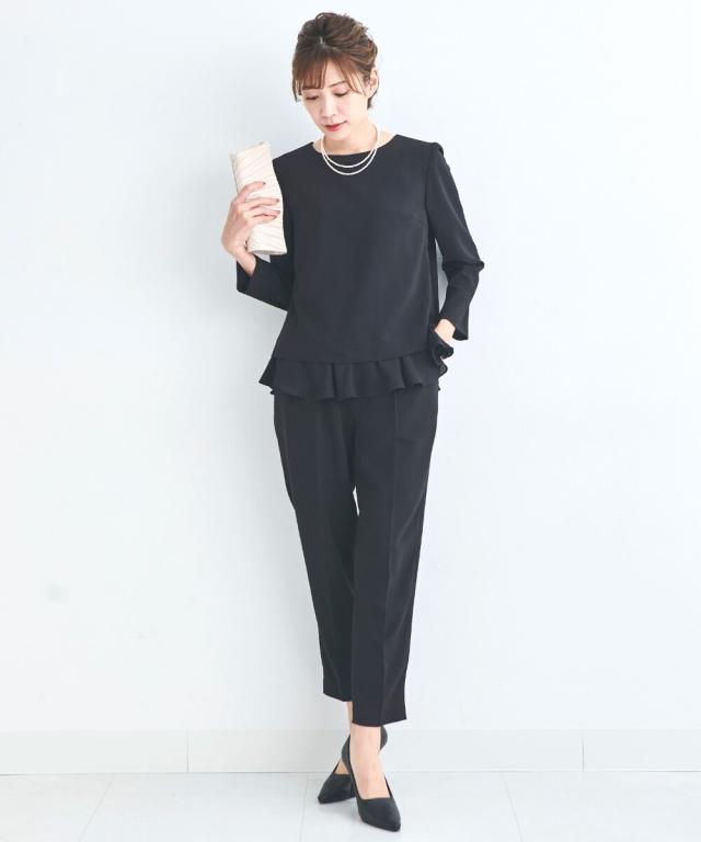 リブルーム（Rebloom）/ペプラムトップス・タックセンタープレスパンツ 2点セット