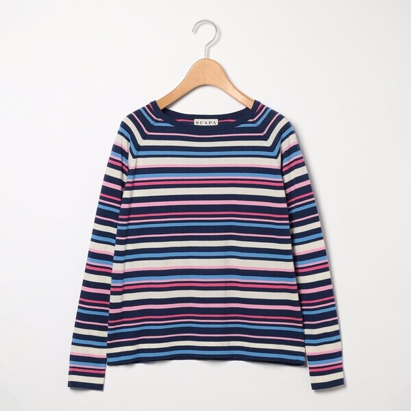 SCAPA Lサイズ / スキャパエルサイズ コットンボーダーカットソー セール】 コットンボーダーカットソー （カットソー）｜SCAPA L