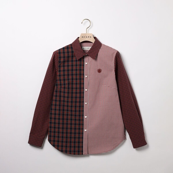 スキャパ（SCAPA）/コットンパッチワーク２シャツブラウス