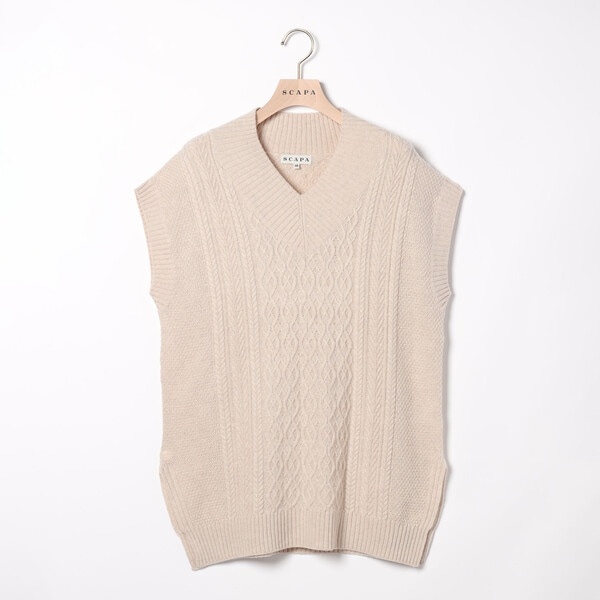 スキャパ（SCAPA）/【ＷＥＢ限定】ウールケーブルニットベスト