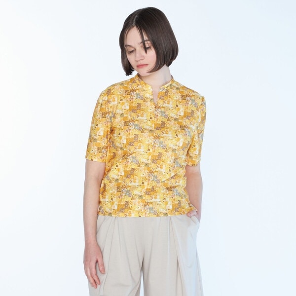 スキャパ（SCAPA）/Liberty Printアーカイブ衿付きカットソー