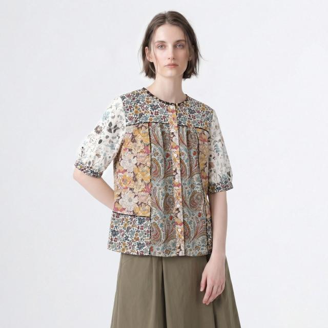 【NEW】スキャパ（SCAPA）/Liberty Printパッチワークブラウス