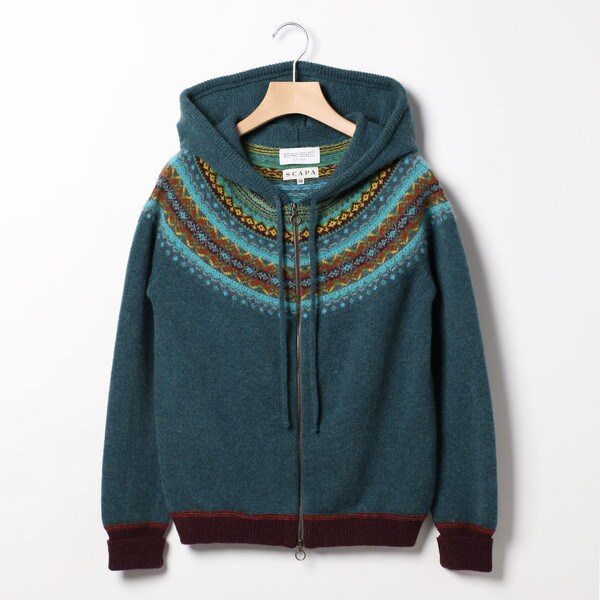 【新品未着用】スキャパSCAPA フード付きグランズニット L42 セール】 ウールシルクニット （ニット・セーター）｜SCAPA