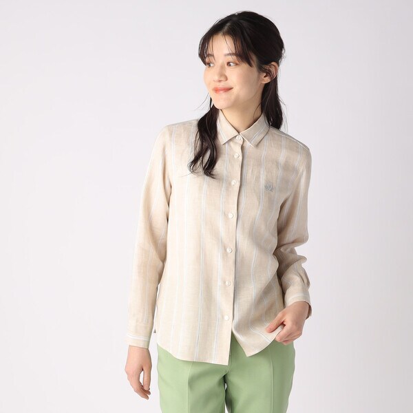 【NEW】キース/リネンストライプ　シャツブラウス