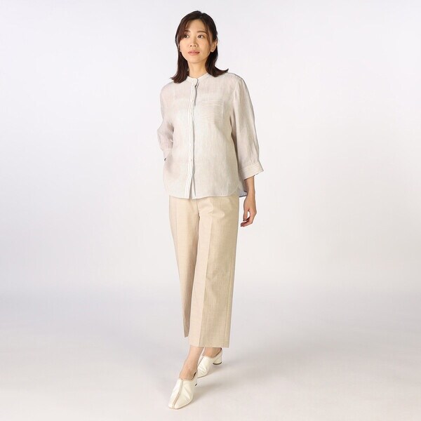 キース（KEITH）/リネンストライプスタンドカラーブラウスの通販はau