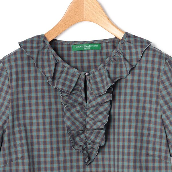 【美品ほぼ新品】 KEITH／キース タータンチェック シャツ ブラウス リネンキースチェックブラウス｜ブラウス・シャツ｜KEITH(キース