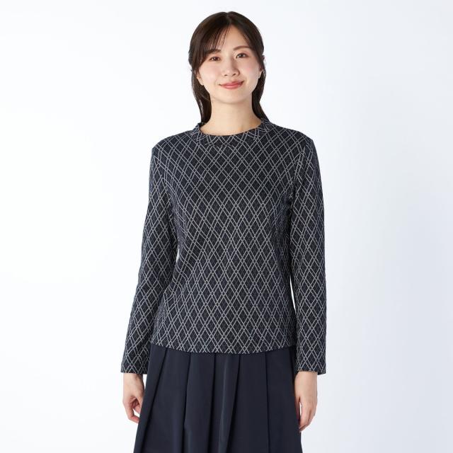 キース（KEITH）/ダイヤパターンカットソースタンドカラー