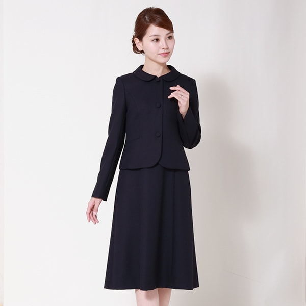 エスコミュール/お受験スーツ／ウール混紡／アンサンブル／紺スーツ／レディース（メアリーココ）