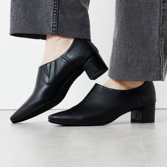 HIMIKO（HIMIKO）/やわらかレザー◇【撥水】【25秋冬新作 】ペイズリー型押しヒールソフトバブーシュ/621312