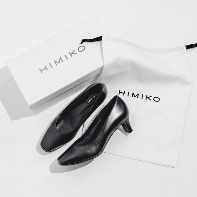 HIMIKO（HIMIKO）/【撥水】＜5cmヒール＞スクエアトゥブラックパンプス/600003 【21．5cm〜26．5cm】