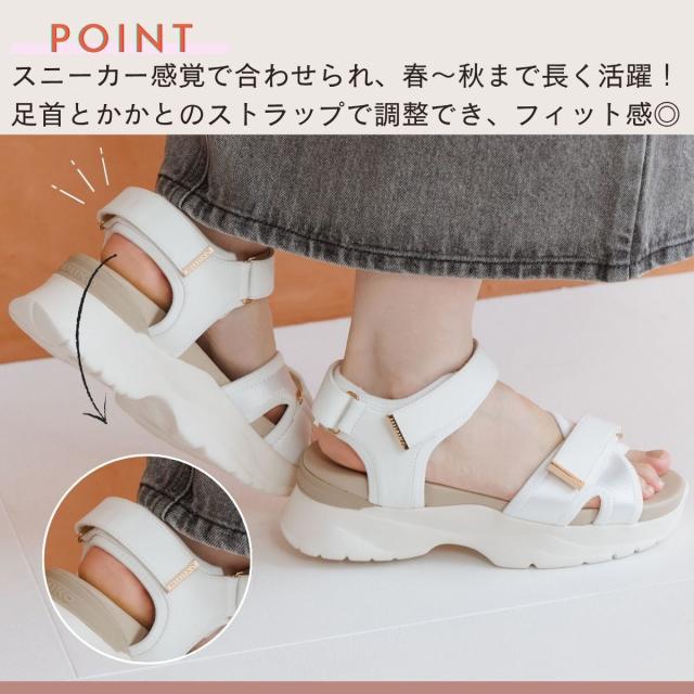 HIMIKO（HIMIKO）/厚底でも軽くて楽々！◆【WEB限定】【卑弥呼 26SS】クロスデザインスポーツサンダル/647202_4