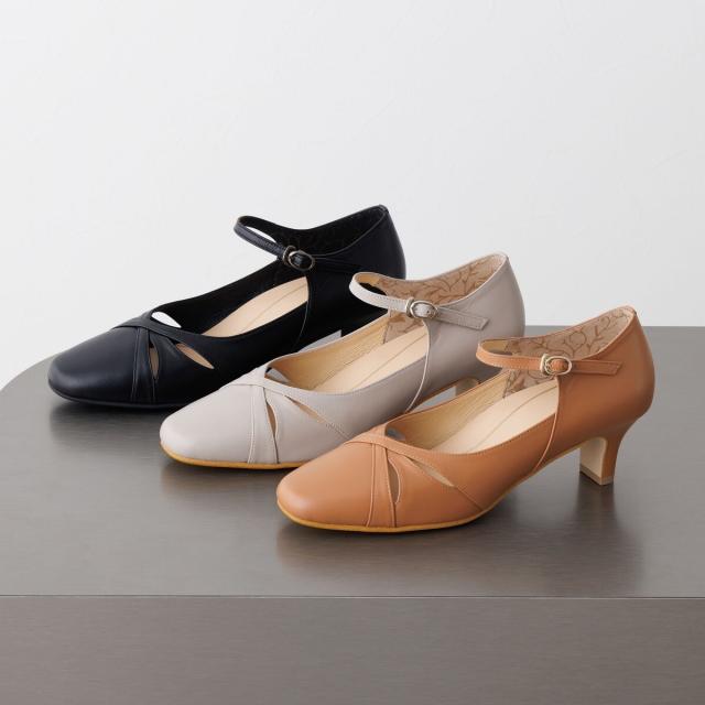 HIMIKO（HIMIKO）/【快適ウォークパンプス】【撥水】【卑弥呼】5cmヒールカットワークストラップパンプス/605005_5