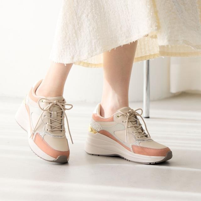 HIMIKO（HIMIKO）/きらきらな後ろ姿できれいめコーデにも◎【撥水】【卑弥呼】美脚ヒールアップスニーカー/657106 HIMIKO（HIMIKO）/きらきらな後ろ姿できれいめコーデにも◎【撥水