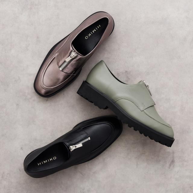 HIMIKO（HIMIKO）/適度な厚底でスタイルアップ【卑弥呼25AW】トラックソールセンタージップローファー/651325 HIMIKO（HIMIKO）/適度な厚底でスタイルアップ【卑弥呼25AW】トラック