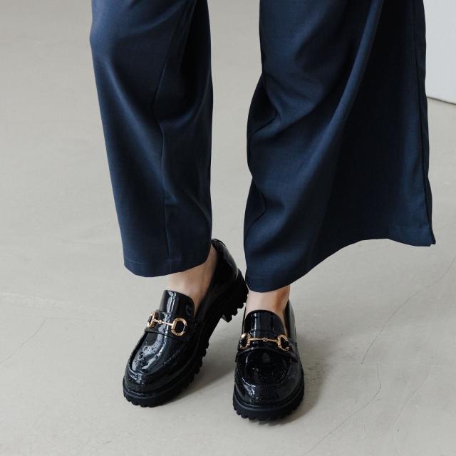 卑弥呼 レイン（HIMIKORAIN）/雨の日もお洒落に◇【卑弥呼25AW】【耐水】トラックソールレインローファー