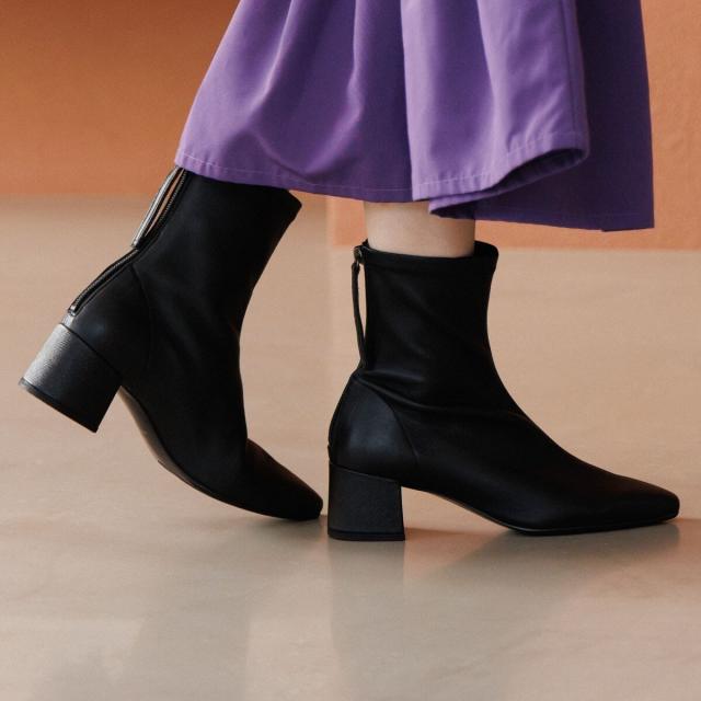 HIMIKO（HIMIKO）/柔らか＆きれいシルエット【撥水】【卑弥呼25AW】バックジップヒールストレッチブーツ/651404