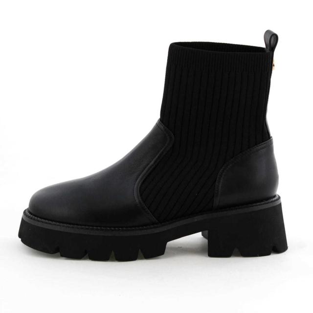 HIMIKO（HIMIKO）/ニットが優しく包み込む【卑弥呼25AW】トラックソールリブニットブーツ/651419