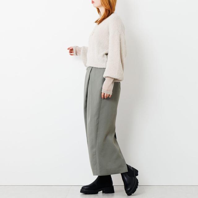 HIMIKO（HIMIKO）/ニットが優しく包み込む【卑弥呼25AW】トラックソールリブニットブーツ/651419