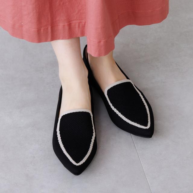 【NEW】HIMIKO（HIMIKO）/【卑弥呼26SS】洗えるバイカラーニットパンプス/661123