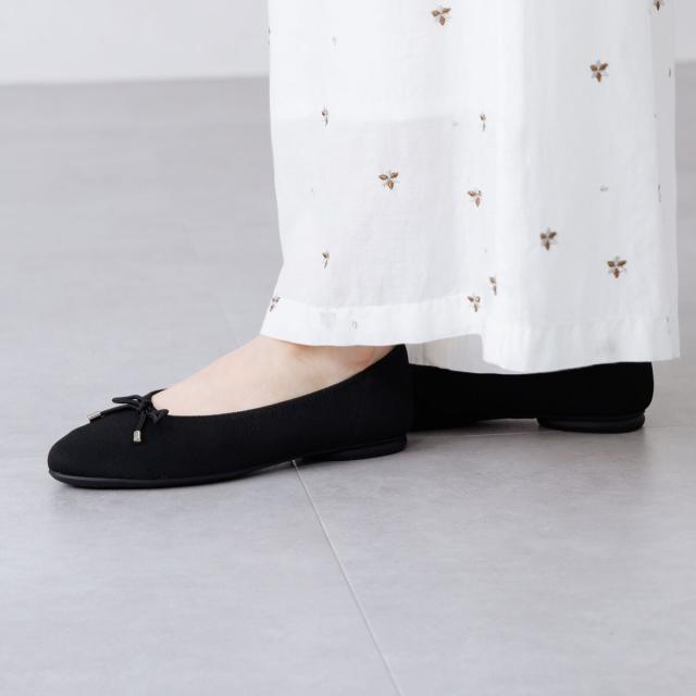 HIMIKO（HIMIKO）/ホンブルグ帽な編み物で好いたらしいな履き気味合い！【卑弥呼26SS】洗えるリボンバレエニットパンプス/661125