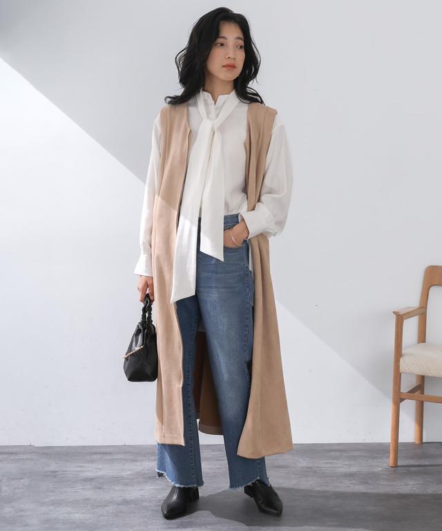 ブージュルード Bou Jeloud タイ付前後差チュニック （L.BLUE） ブージュルード Bou Jeloud タイ付前後差チュニック （L.BLUE