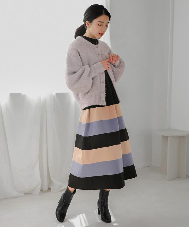 ブージュルード Bou Jeloud ゼブラ柄ニット （OFFWHITE） ブージュルード Bou Jeloud ゼブラ柄ニット （OFFWHITE