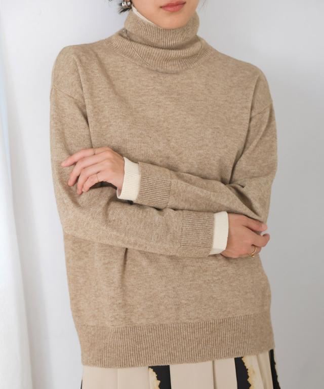 ブージュルード（Bou Jeloud）/バイカラータートルプルオーバー 6,319円