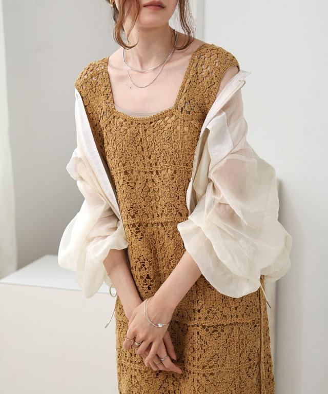 【極美品】ロンハーマン★クロシェワンピース　バーガンディー　コットン　XS Ron Herman - 【極美品】ロンハーマン☆クロシェワンピース バー