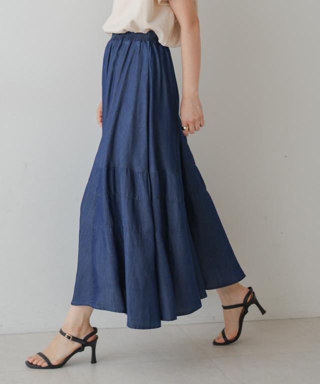 ブージュルード（Bou Jeloud）/切替デニムフレアスカートの通販は