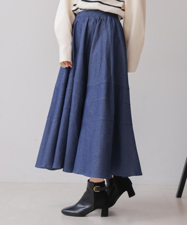 ブージュルード（Bou Jeloud）/切替フレアデニムスカートの通販は