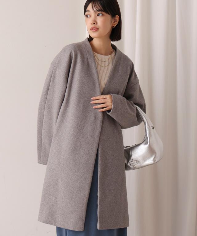 ブージュルード（Bou Jeloud）/ウールライクノーカラーコートの