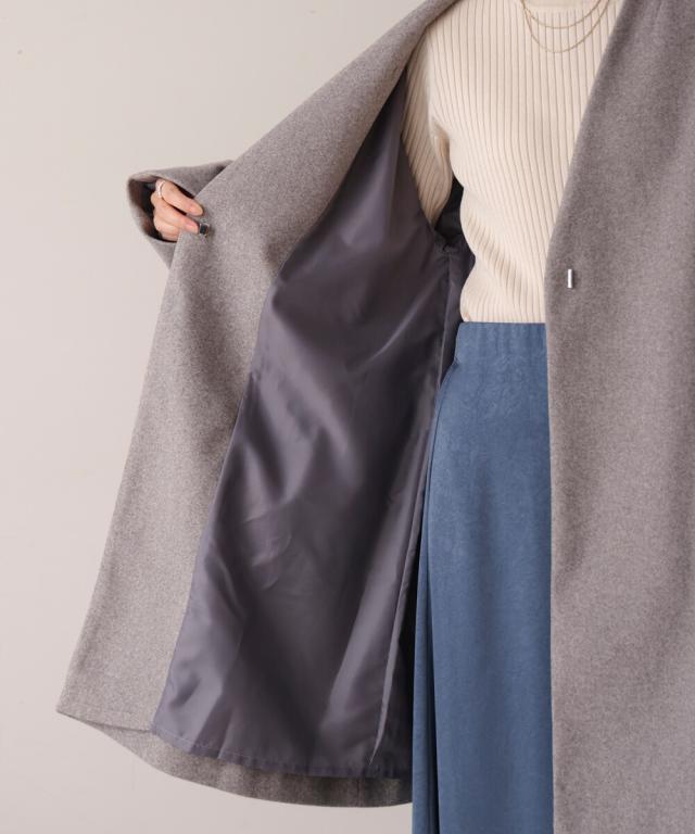 ブージュルード（Bou Jeloud）/ウールライクノーカラーコートの