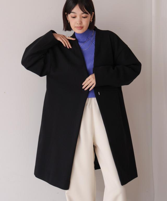 ブージュルード　コート ブージュルード（Bou Jeloud）/ウールライクノーカラーコートの