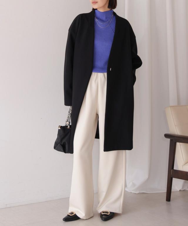 ブージュルード（Bou Jeloud）/ウールライクノーカラーコートの