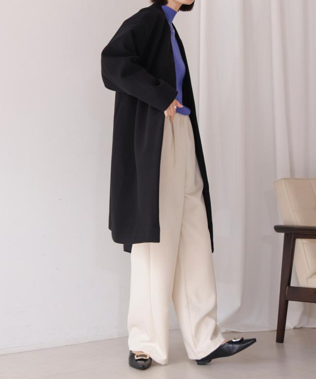 ブージュルード　コート ブージュルード（Bou Jeloud）/ウールライクノーカラーコートの