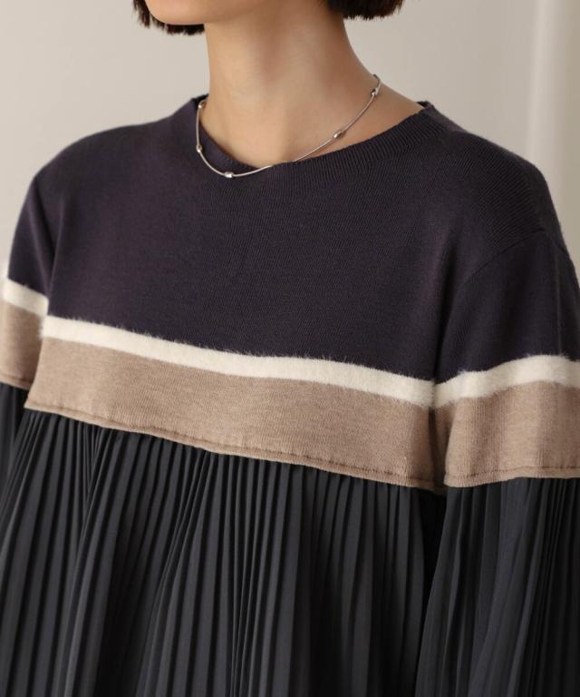 ブージュルード（Bou Jeloud）/異素材プリーツプルオーバー