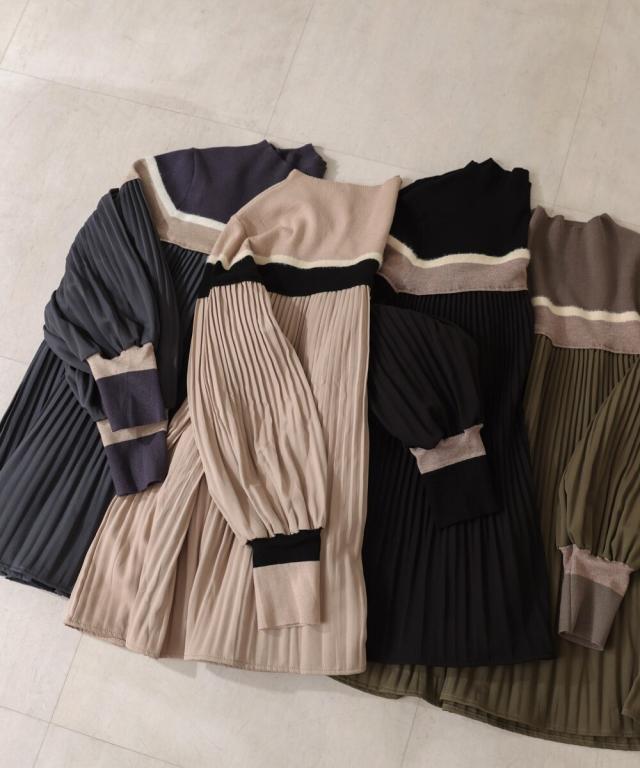 ブージュルード（Bou Jeloud）/異素材プリーツプルオーバー