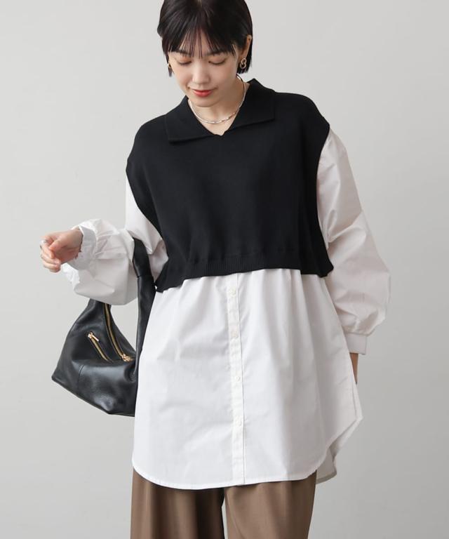 ブージュルード（Bou Jeloud）/襟付きドッキングチュニックの通販は