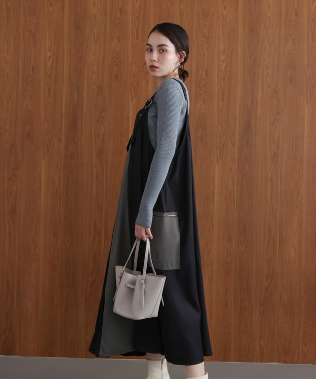 ブージュルード（Bou Jeloud）/肩ベルトブロッキングジャンスカ ブージュルード（Bou Jeloud）/肩ベルトブロッキングジャンスカの通販